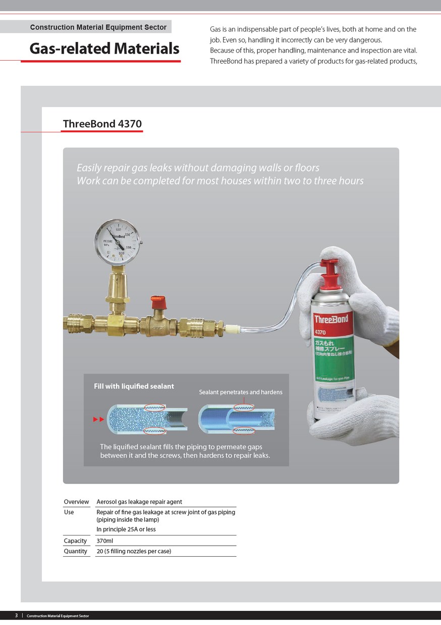 Gas Piping Facility & Construction Material  - ThreeBond Vietnam